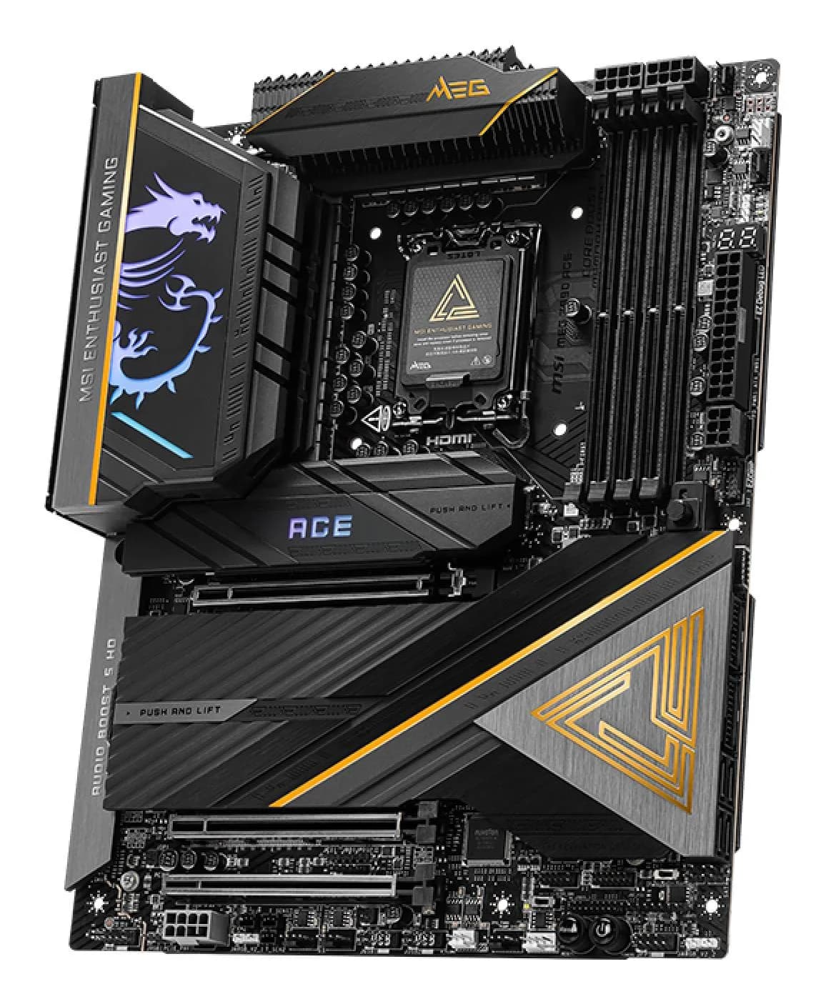 Mainboard|MSI|Intel Z890|LGA1851|ATX|Memory DDR5|Memory slots 4|3xPCI-Express 16x|5xM.2|1xHDMI|1xAudio-In|1xAudio-Out|11xUSB 3.1|2xUSB-C|2xUSB-C w/Thunderbolt|1xOptical S/PDIF|1xRJ45|MEGZ890ACE - Image 3