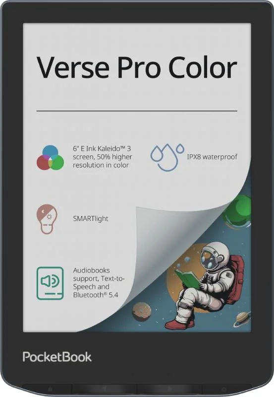 E-Reader POCKETBOOK Verse Pro Color 6" 1072x1448 1xUSB-C Wireless LAN Bluetooth Dark Blue PB634K3-1-WW - Image 1