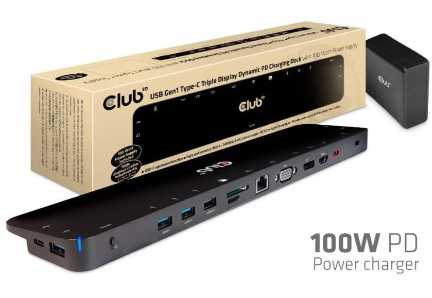 NB ACC DOCKING STATION/USB-C 100W CSV-1564W100 CLUB3D - Image 1