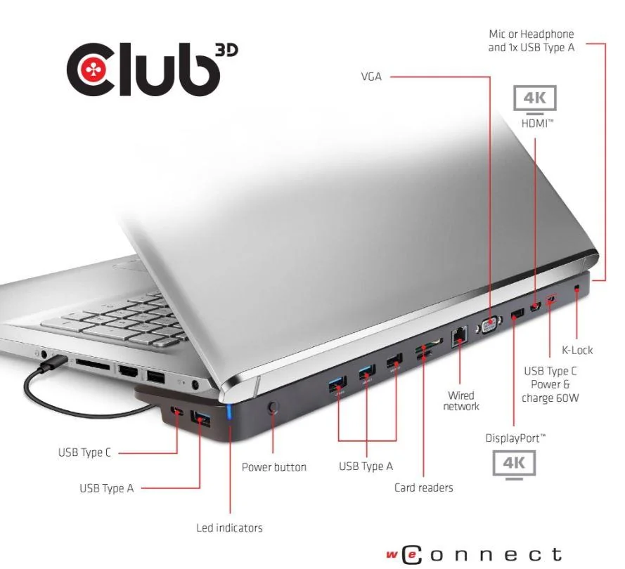 NB ACC DOCKING STATION/USB-C 100W CSV-1564W100 CLUB3D - Image 2