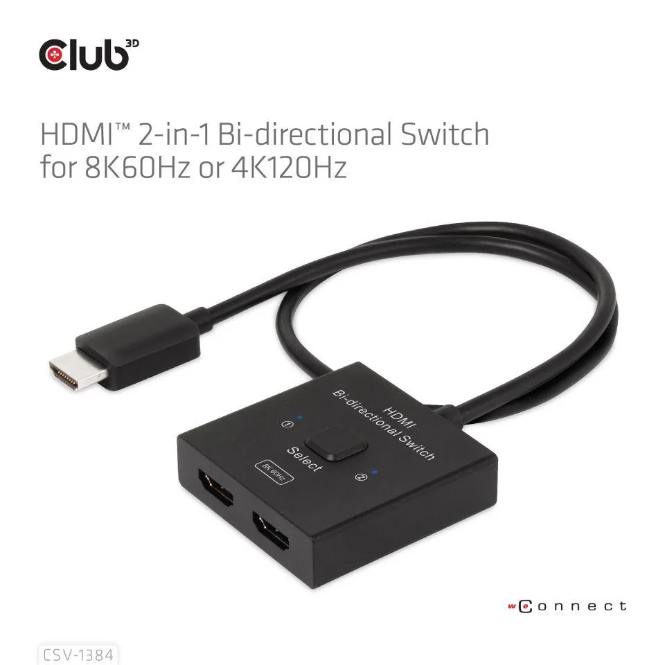 VIDEO SWITCH HDMI 2PORT/CSV-1384 CLUB3D - Image 2