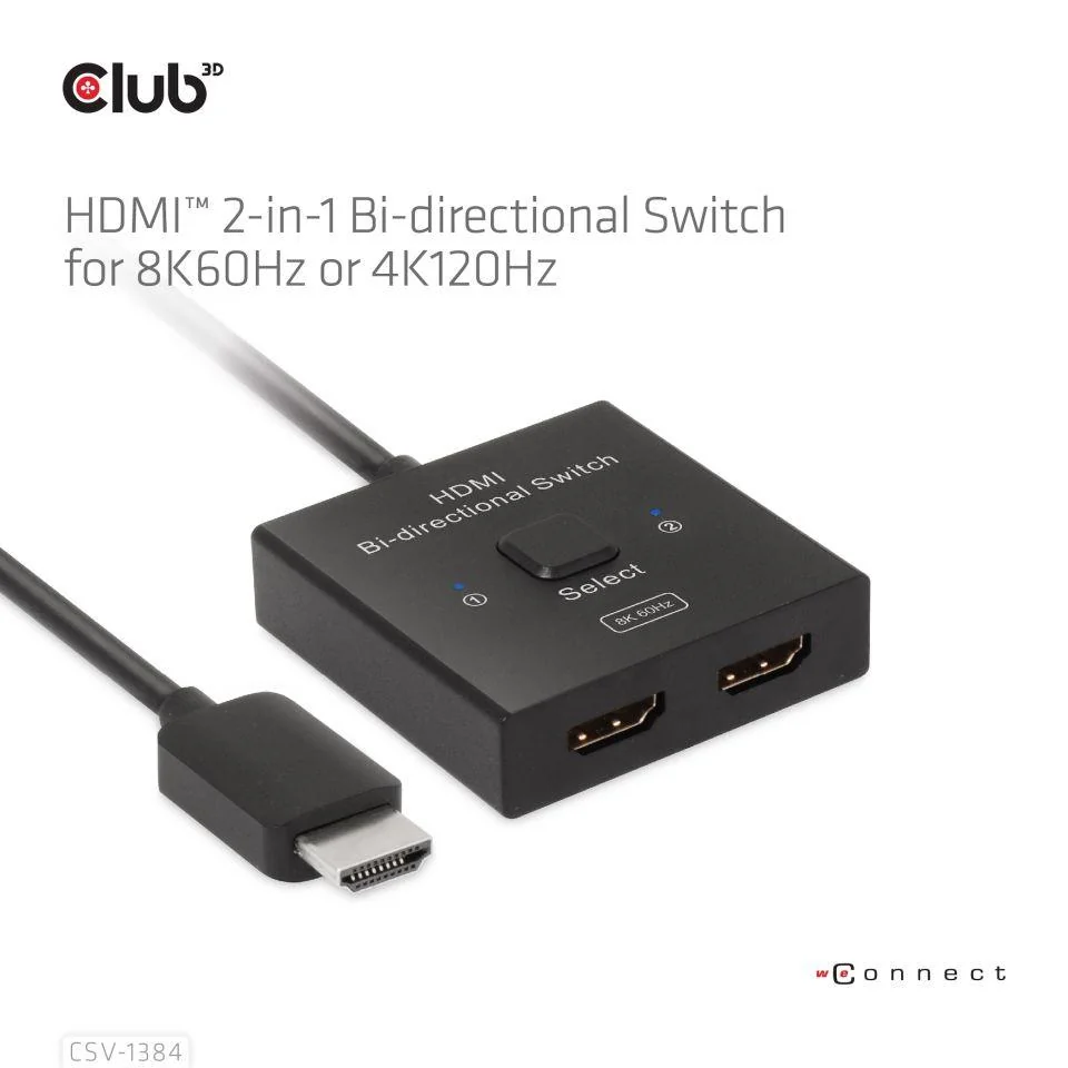 VIDEO SWITCH HDMI 2PORT/CSV-1384 CLUB3D - Image 3
