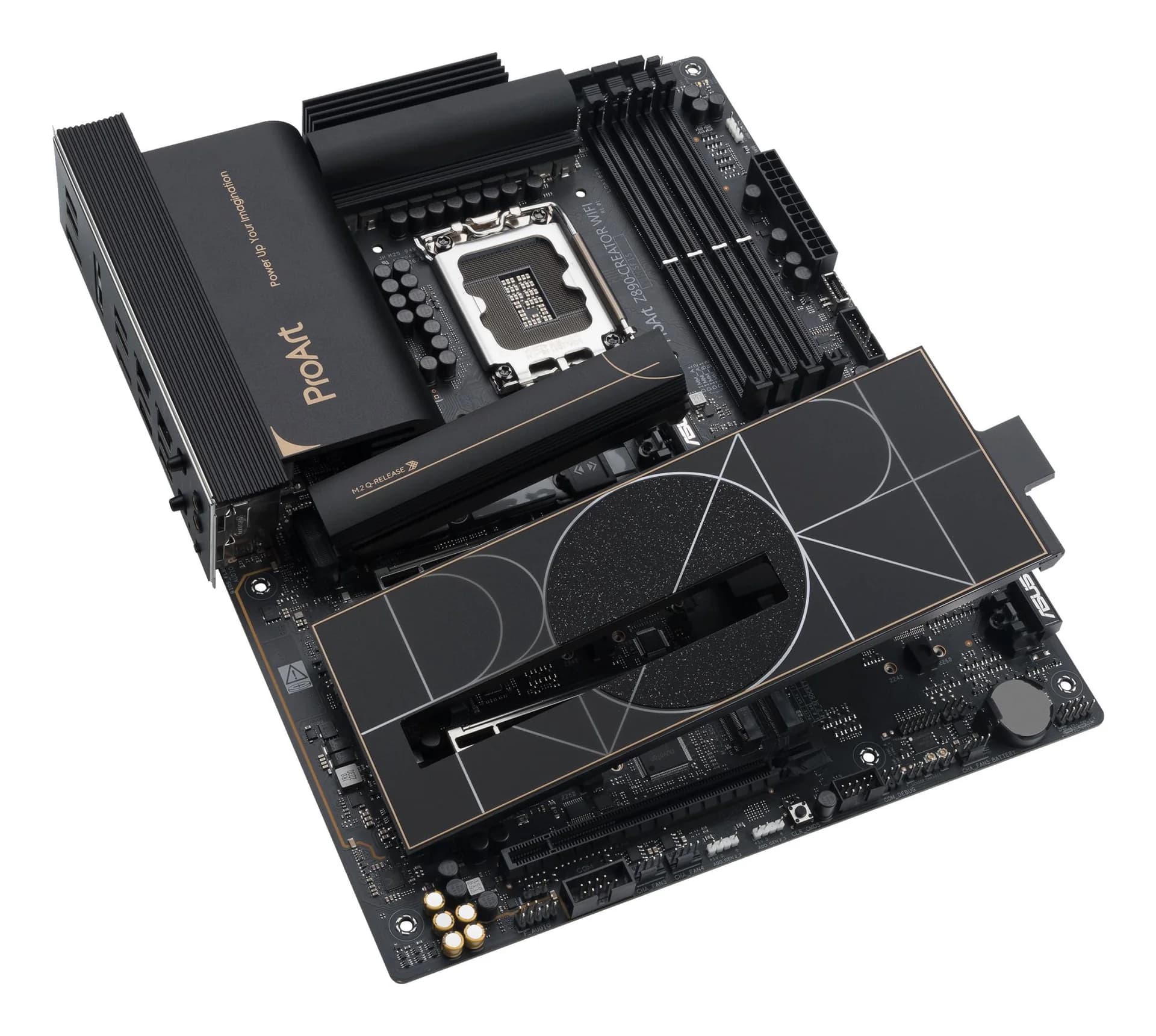 Mainboard|ASUS|Intel Z890|LGA1851|ATX|Memory DDR5|Memory slots 4|1xPCI-Express 4.0 16x|2xPCI-Express 5.0 16x|5xM.2|1xHDMI|1xDisplayPort|1xAudio-In|1xAudio-Out|1xUSB 2.0|6xUSB 3.2|3xUSB-C w/Thunderbolt|1xRJ45|PROARTZ890-CREATORWIFI - Image 14