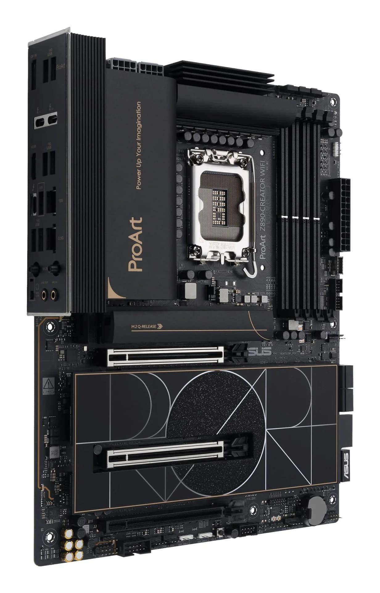 Mainboard|ASUS|Intel Z890|LGA1851|ATX|Memory DDR5|Memory slots 4|1xPCI-Express 4.0 16x|2xPCI-Express 5.0 16x|5xM.2|1xHDMI|1xDisplayPort|1xAudio-In|1xAudio-Out|1xUSB 2.0|6xUSB 3.2|3xUSB-C w/Thunderbolt|1xRJ45|PROARTZ890-CREATORWIFI - Image 3