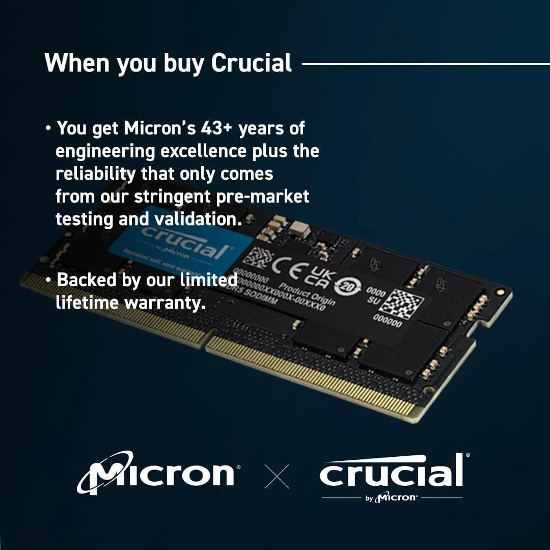 NB MEMORY 64GB DDR5-5600 SO/KIT2 CT2K32G56C46S5 CRUCIAL - Image 4