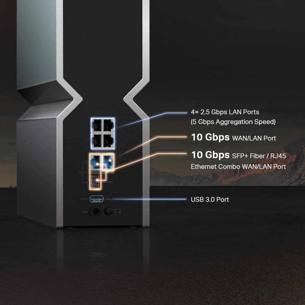 Wireless Router|TP-LINK|Wireless Router|19000 Mbps|Mesh|Wi-Fi 7|USB 3.0|4x2.5GbE|2x10GbE|LAN \ WAN ports 2|Number of antennas 8|ARCHERBE800 - Image 5