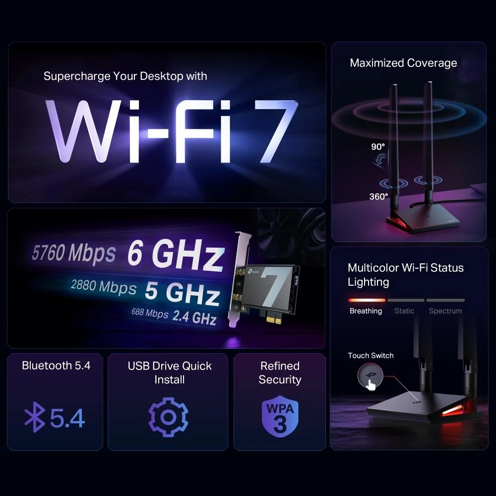 WRL ADAPTER 9300MBPS WI-FI 7/ARCHER TBE550E TP-LINK - Image 5