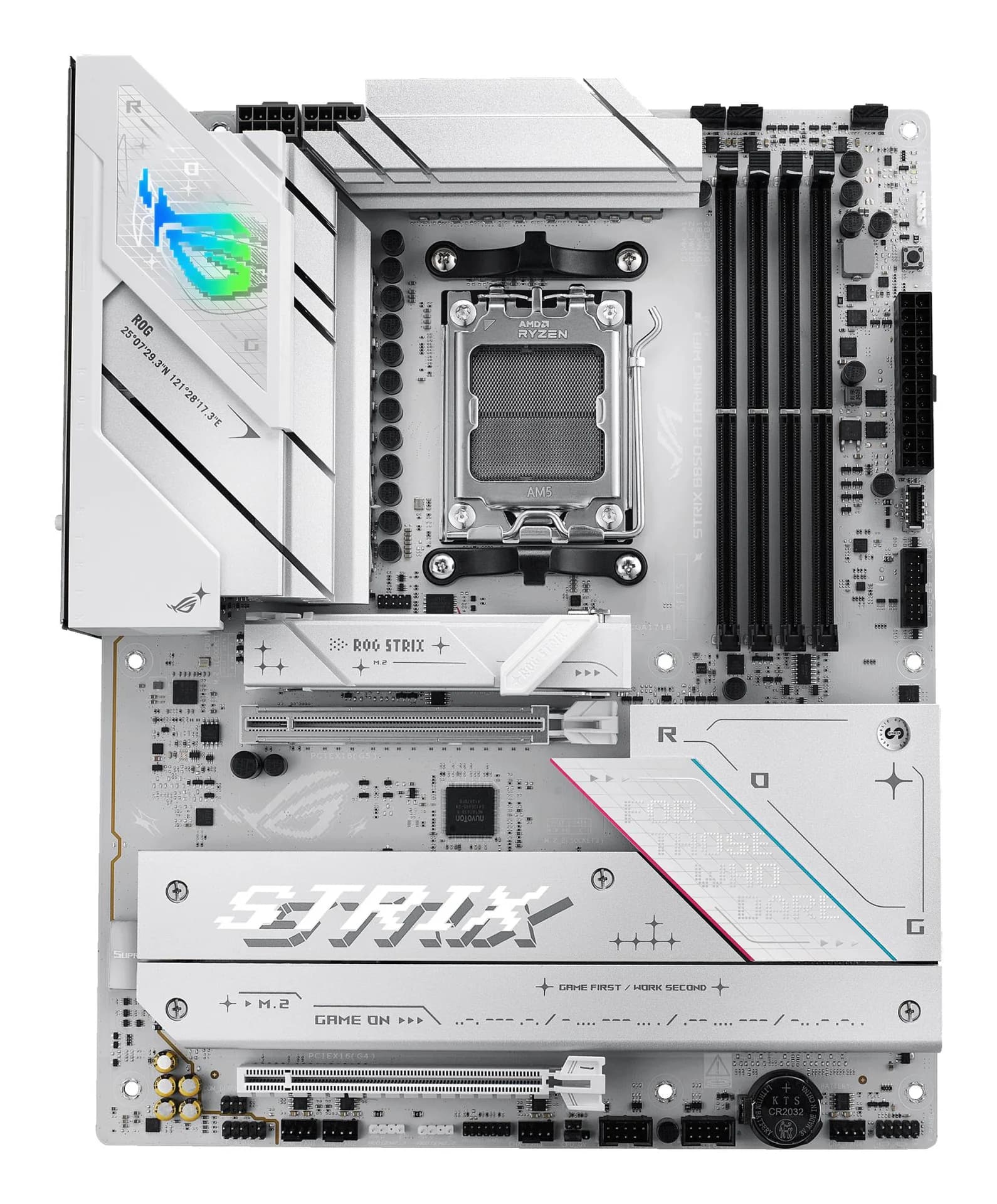 Mainboard|ASUS|AMD B850|SAM5|ATX|Memory DDR5|Memory slots 4|1xPCI-Express 4.0 16x|1xPCI-Express 5.0 16x|4xM.2|1xHDMI|1xDisplayPort|12xUSB 2.0|3xUSB-C|1xOptical S/PDIF|1xRJ45|2xAudio port|STRIXB850-AGAMINGWIFI - Image 2