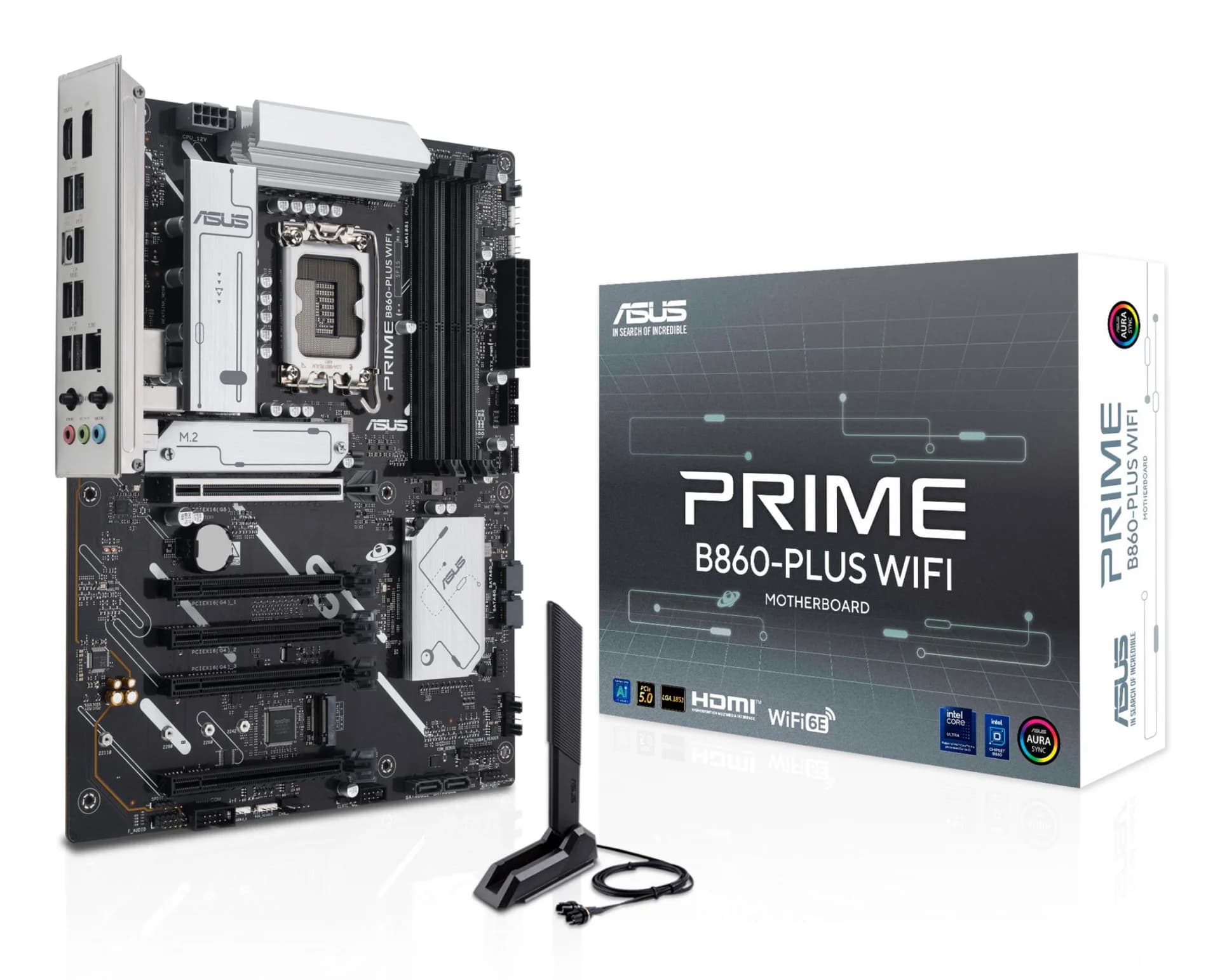 Mainboard ASUS Intel B860 Express LGA1851 ATX Memory DDR5 Memory slots 4 PRIMEB860-PLUSWIFI - Image 1