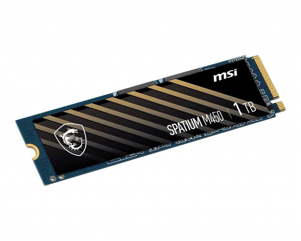 SSD MSI SPATIUM M450 1TB M.2 PCIe Gen4 NVMe 3D NAND Write speed 2400 MBytes/sec Read speed 3400 MBytes/sec 2.15mm TBW 350 TB MTBF 1500000 hours S78-440L0M0-P83 - Image 3