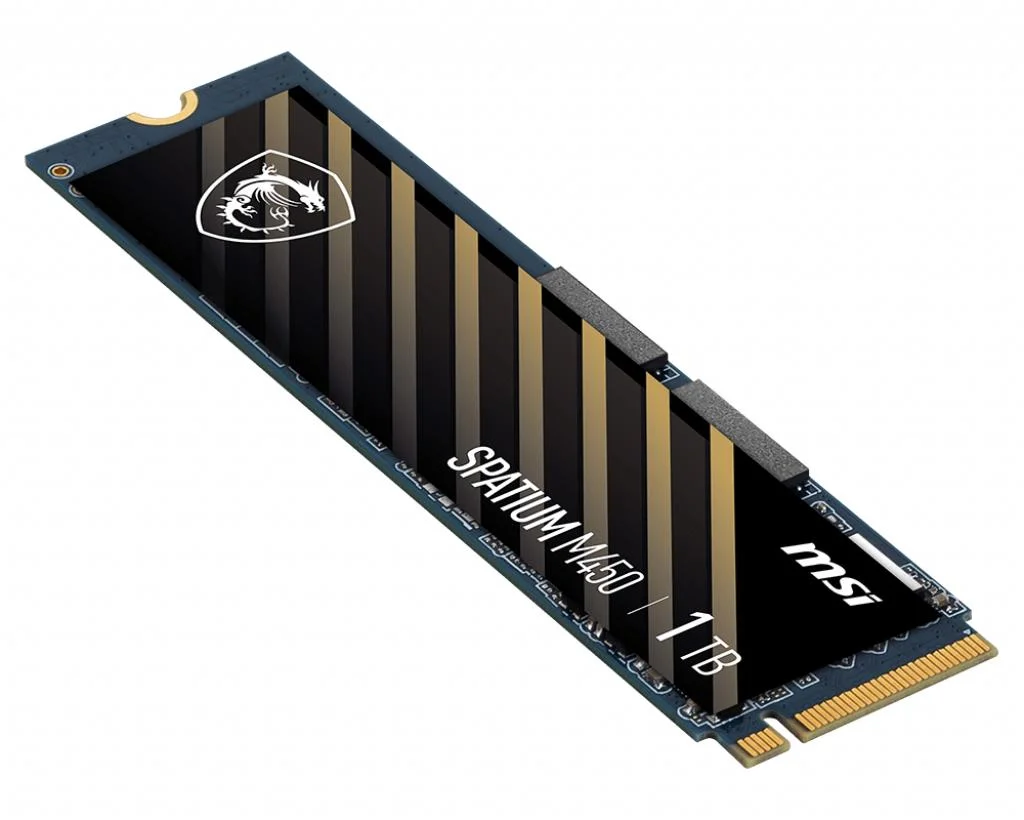 SSD MSI SPATIUM M450 1TB M.2 PCIe Gen4 NVMe 3D NAND Write speed 2400 MBytes/sec Read speed 3400 MBytes/sec 2.15mm TBW 350 TB MTBF 1500000 hours S78-440L0M0-P83 - Image 4