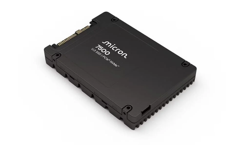 SSD|MICRON|SSD series 7500 MAX|1.6TB|NVMe|NAND flash technology 3D NAND|Write speed 2700 MBytes/sec|Read speed 6800 MBytes/sec|Form Factor U.3|TBW 4380 TB|MTBF 2000000 hours|MTFDKCC1T6TGQ-1BK1DABYYR - Image 1
