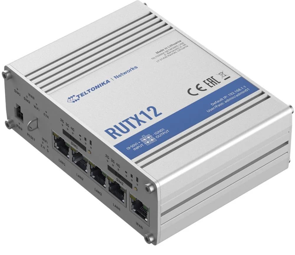 Wireless Router|TELTONIKA|Router|300 Mbps|Wi-Fi 5|USB 2.0|5x10/100/1000M|4G|RUTX12 - Image 1