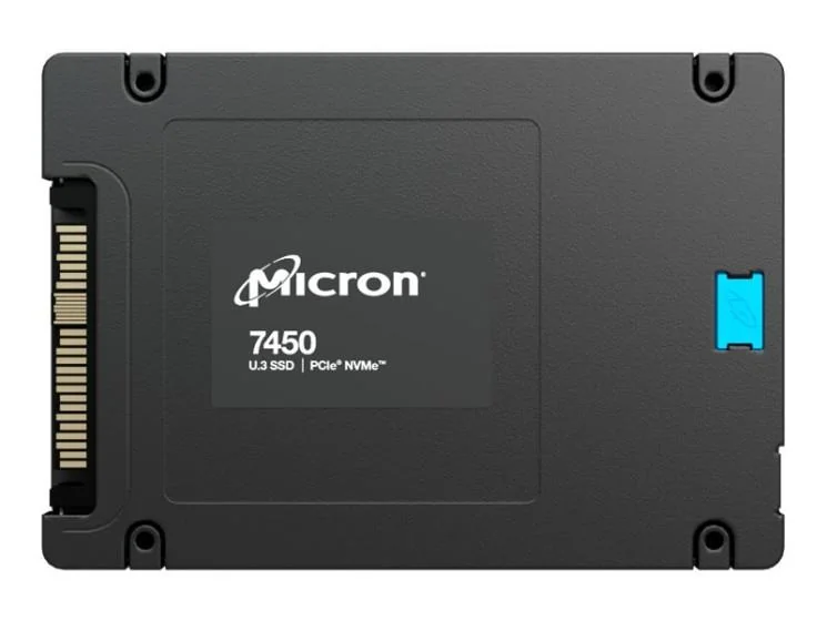 SSD|MICRON|SSD series 7450 PRO|960GB|PCIe Gen4|NVMe|NAND flash technology TLC|Write speed 1400 MBytes/sec|Read speed 6800 MBytes/sec|Form Factor U.3|TBW 28000 TB|MTFDKCB960TFR-1BC1ZABYYR - Image 1