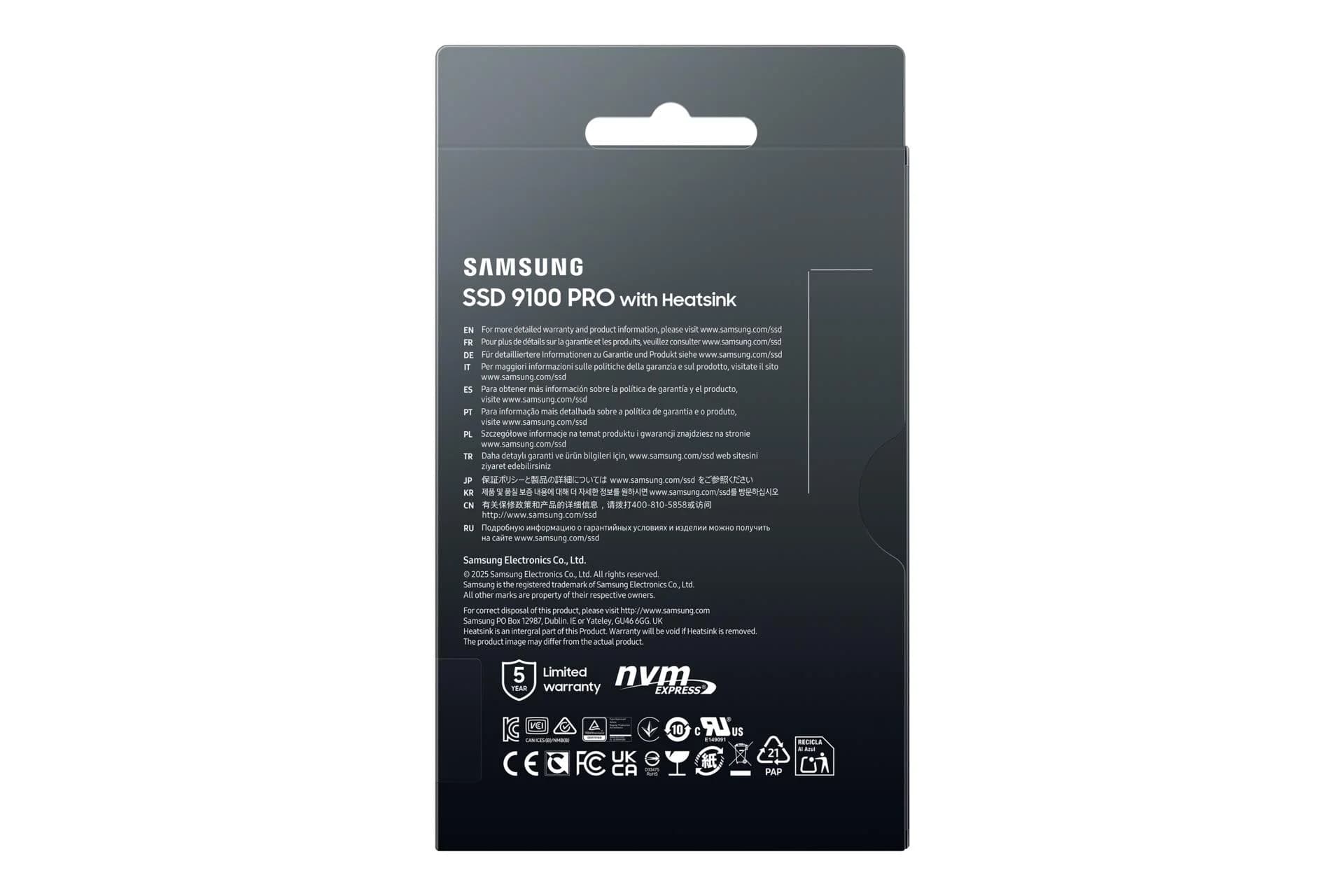 SSD SAMSUNG 9100 PRO 4TB M.2 PCIe Gen5 NVMe TLC Write speed 13400 MBytes/sec Read speed 14800 MBytes/sec 2.38mm TBW 2400 TB MZ-VAP4T0CW - Image 10