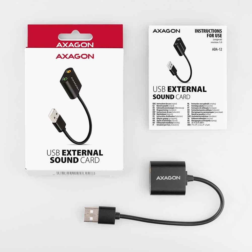 SOUND CARD USB2.0 48KHZ/16BIT/0.15M ADA-12 AXAGON - Image 5