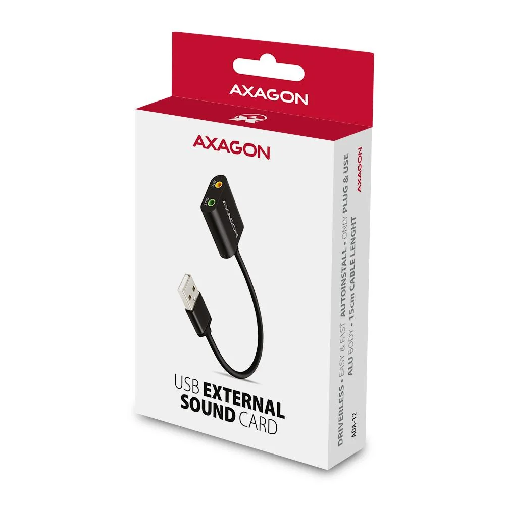 SOUND CARD USB2.0 48KHZ/16BIT/0.15M ADA-12 AXAGON - Image 6