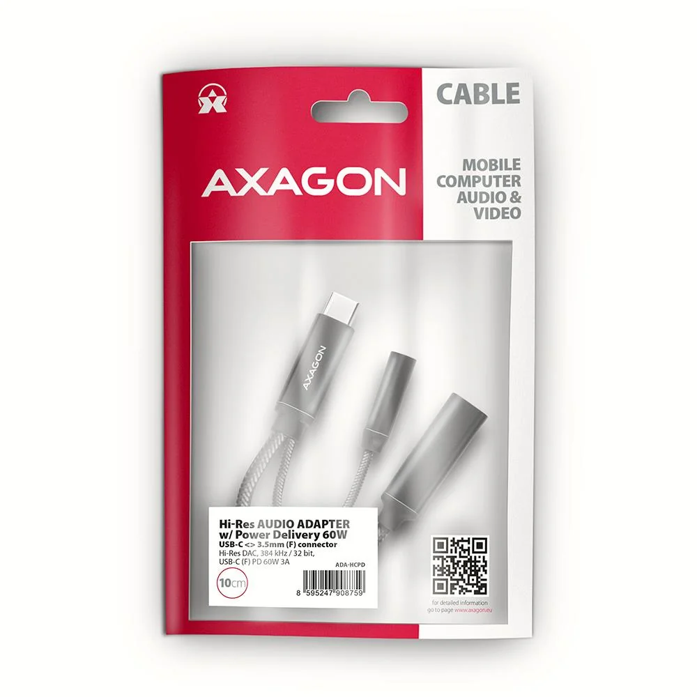 SOUND CARD ADAPTER USB-C/3.5MM/HI-RES DAC ADA-HCPD AXAGON - Image 2