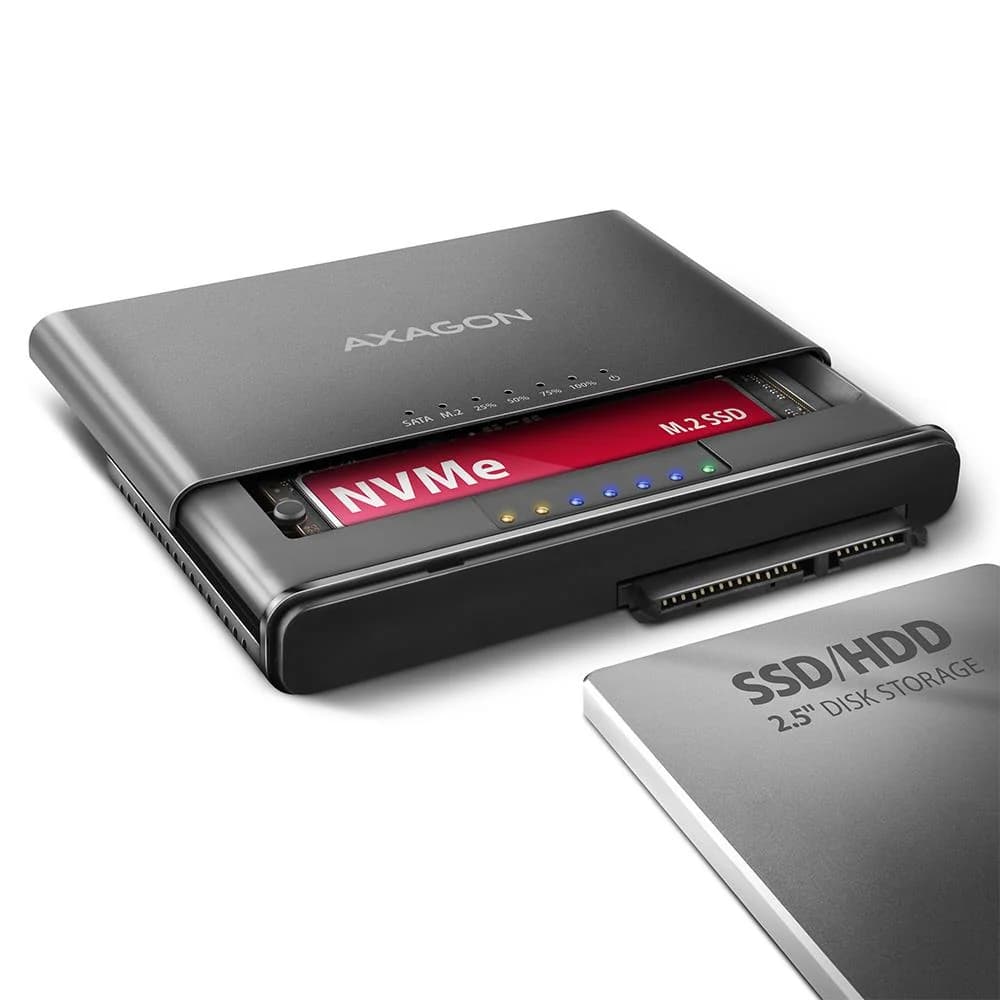 SSD ACC ADAPTER USB-C/M.2&SATA/10GBPS 0.1M ADSA-CC AXAGON - Image 1