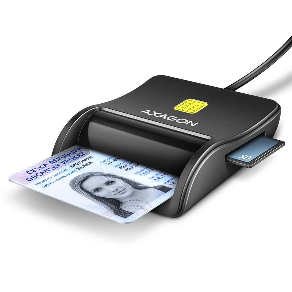 CARD READER FLAT SMARTCARD 4SL/USB2.0 1.3M CRE-SM3SD AXAGON - Image 1