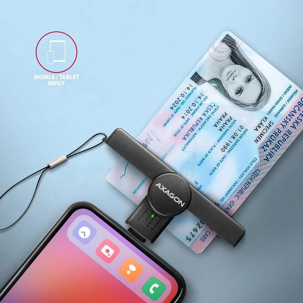 CARD READER POCKET SMARTCARD/USB-C CRE-SMPC AXAGON - Image 3