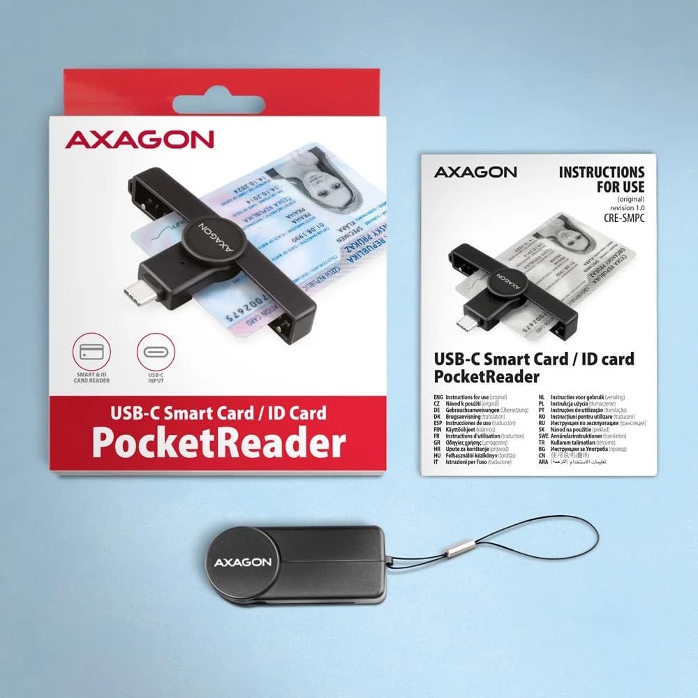 CARD READER POCKET SMARTCARD/USB-C CRE-SMPC AXAGON - Image 7
