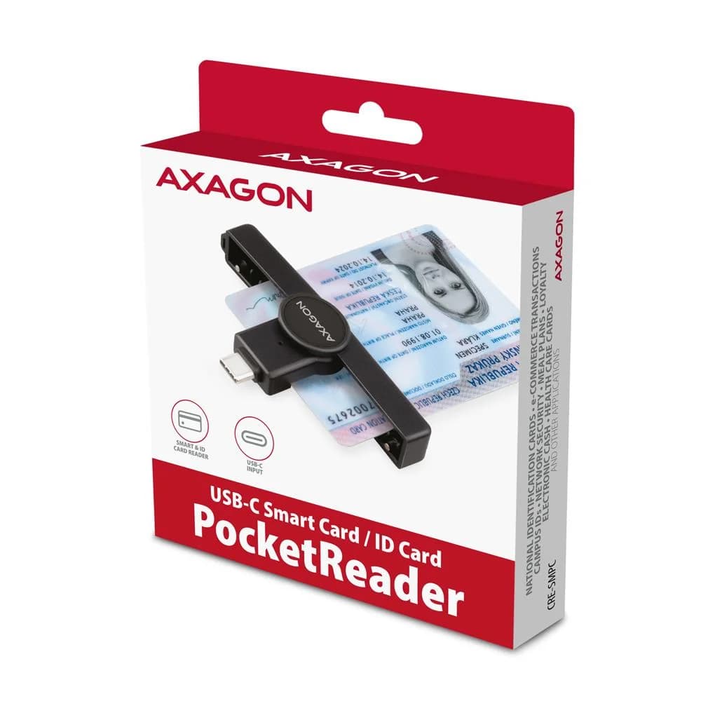 CARD READER POCKET SMARTCARD/USB-C CRE-SMPC AXAGON - Image 8