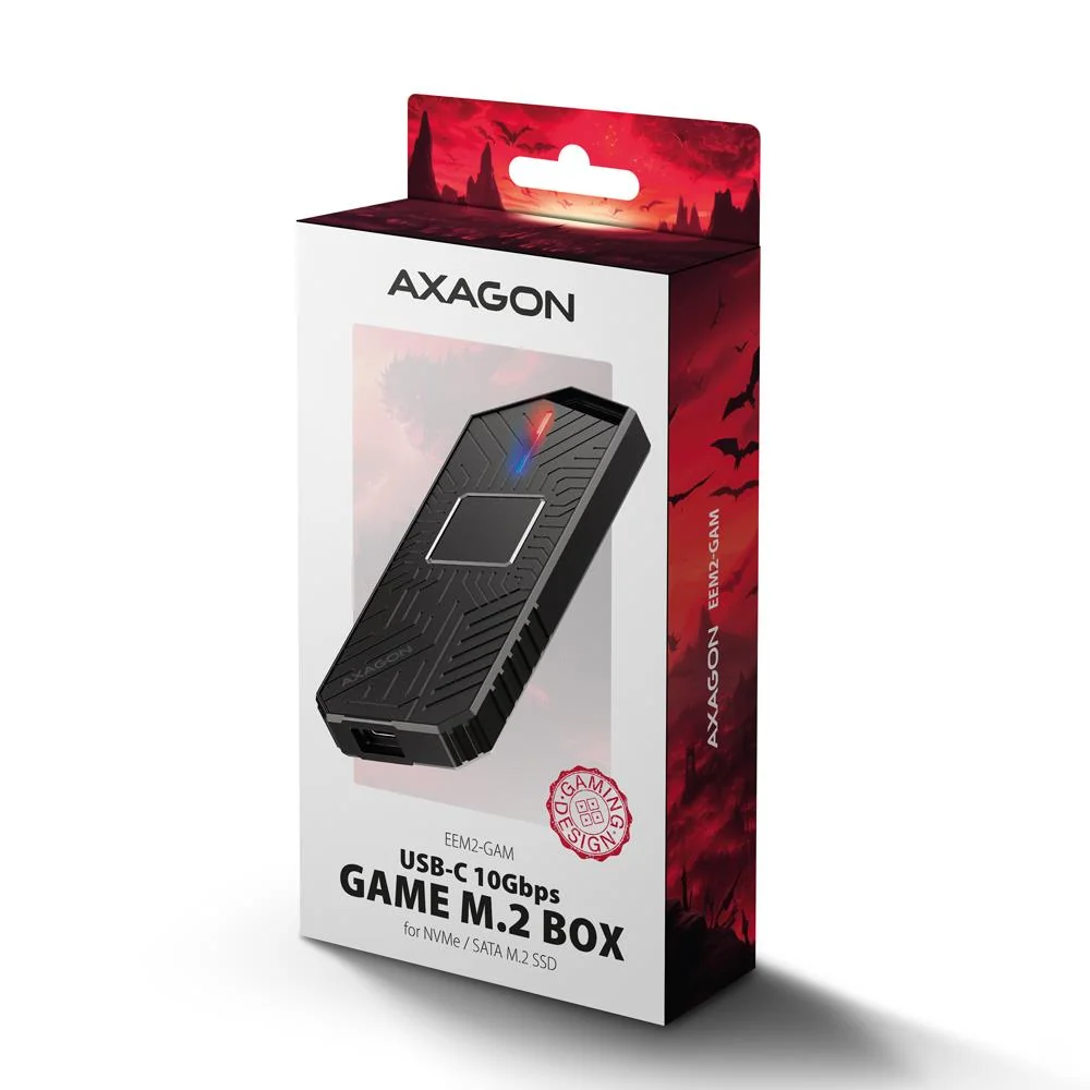 SSD ACC ENCLOSURE M.2 NVME/SATA USB-C EEM2-GAM AXAGON - Image 3