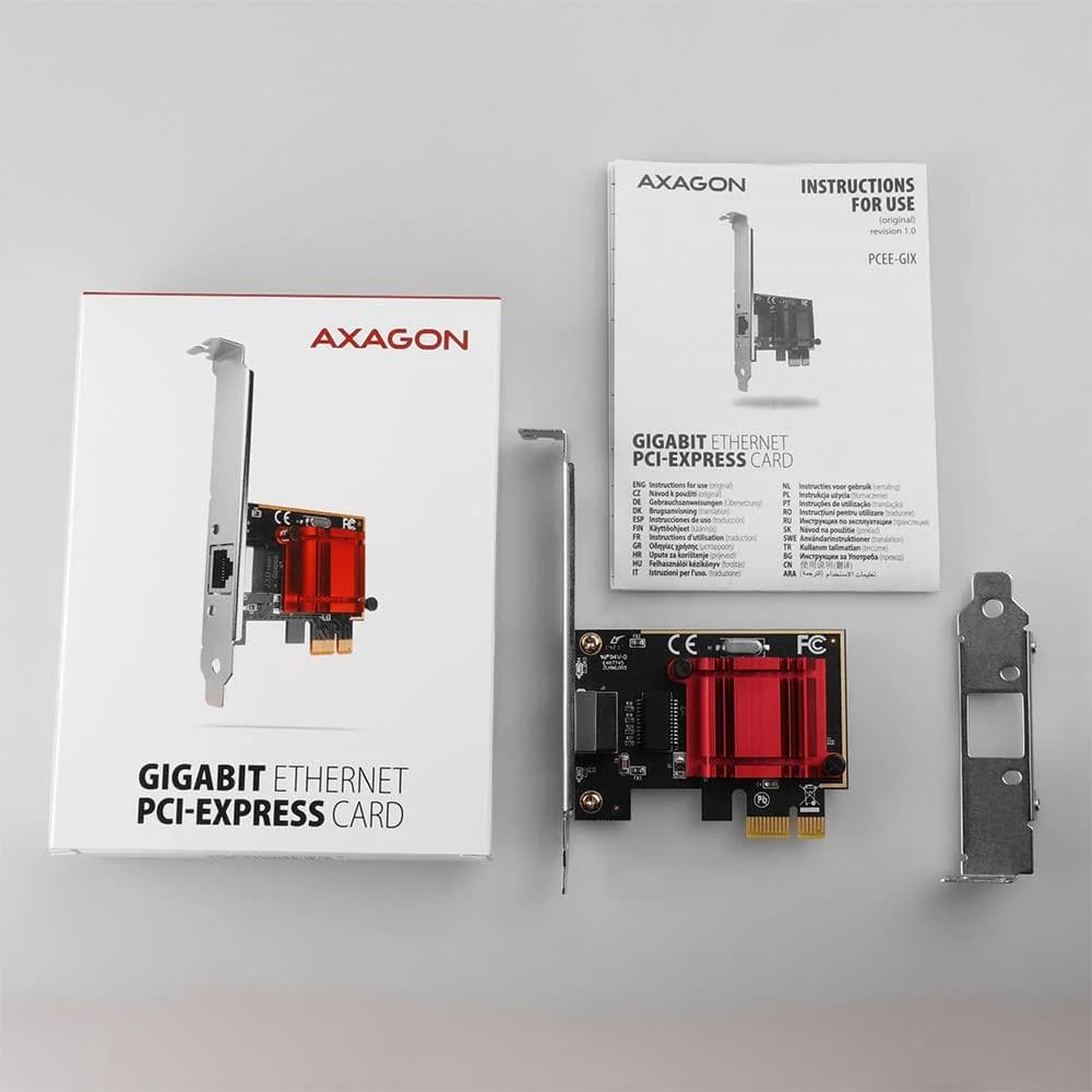 NET CARD PCIE 1GBE 1PORT/SP&LP PCEE-GIX AXAGON - Image 4