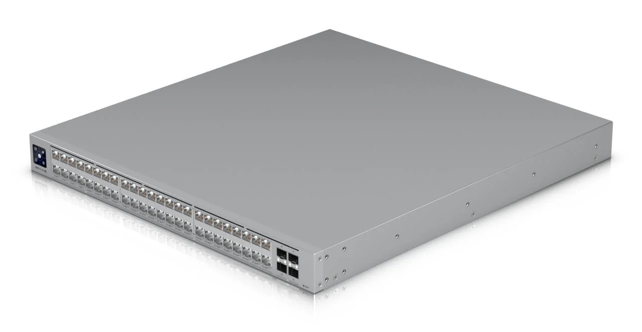 Switch UBIQUITI Ubiquiti UniFi Pro XG 48 PoE Switch type Managed Switch layer L3 Rack mounting Yes Stackable Yes Form factor 1U 48xRJ-45 ports RJ-45 Ports Type 10G Ethernet (100/1000/10000) 16x2.5G Ethernet (copper) ports quantity 32x10G Ethernet (copper) ports quantity 4xSFP28 ports quantity 10G support Yes Power over Ethernet (PoE) Yes Total Power over Ethernet (PoE) budget 1080 W USW-PRO-XG-48-POE - Image 2