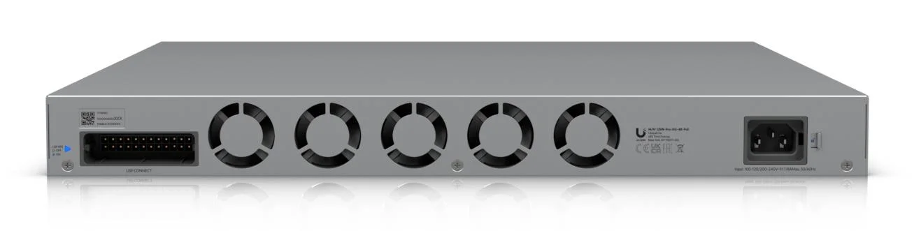 Switch UBIQUITI Ubiquiti UniFi Pro XG 48 PoE Switch type Managed Switch layer L3 Rack mounting Yes Stackable Yes Form factor 1U 48xRJ-45 ports RJ-45 Ports Type 10G Ethernet (100/1000/10000) 16x2.5G Ethernet (copper) ports quantity 32x10G Ethernet (copper) ports quantity 4xSFP28 ports quantity 10G support Yes Power over Ethernet (PoE) Yes Total Power over Ethernet (PoE) budget 1080 W USW-PRO-XG-48-POE - Image 6