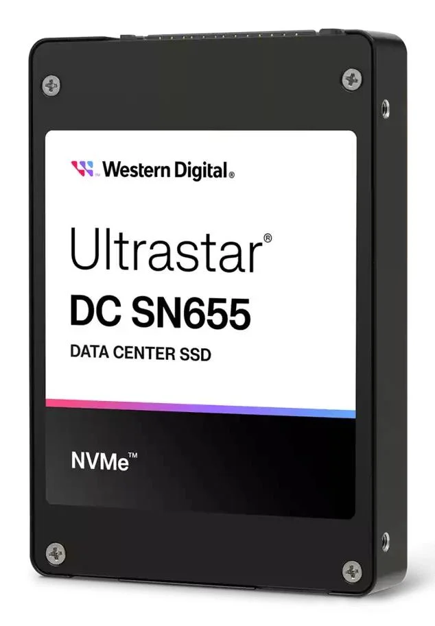 SSD WESTERN DIGITAL SSD series Ultrastar DC SN655 3.84TB PCIe Gen4 NVMe NAND flash technology TLC Write speed 2600 MBytes/sec Read speed 6800 MBytes/sec Form Factor U.3 MTBF 25000000 hours 0TS2461 - Image 1