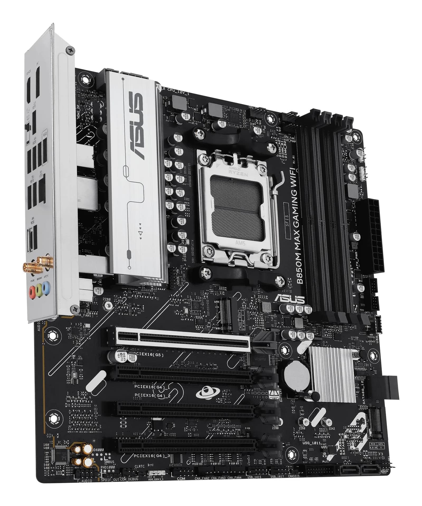 Mainboard|ASUS|AMD B850|SAM5|Micro-ATX|Memory DDR5|Memory slots 4|3xPCI-Express 4.0 16x|1xPCI-Express 5.0 16x|3xM.2|1xHDMI|1xDisplayPort|5xUSB 2.0|2xUSB 3.2|2xUSB-C|1xRJ45|3xAudio port|B850MMAXGAMINGWIFI - Image 4