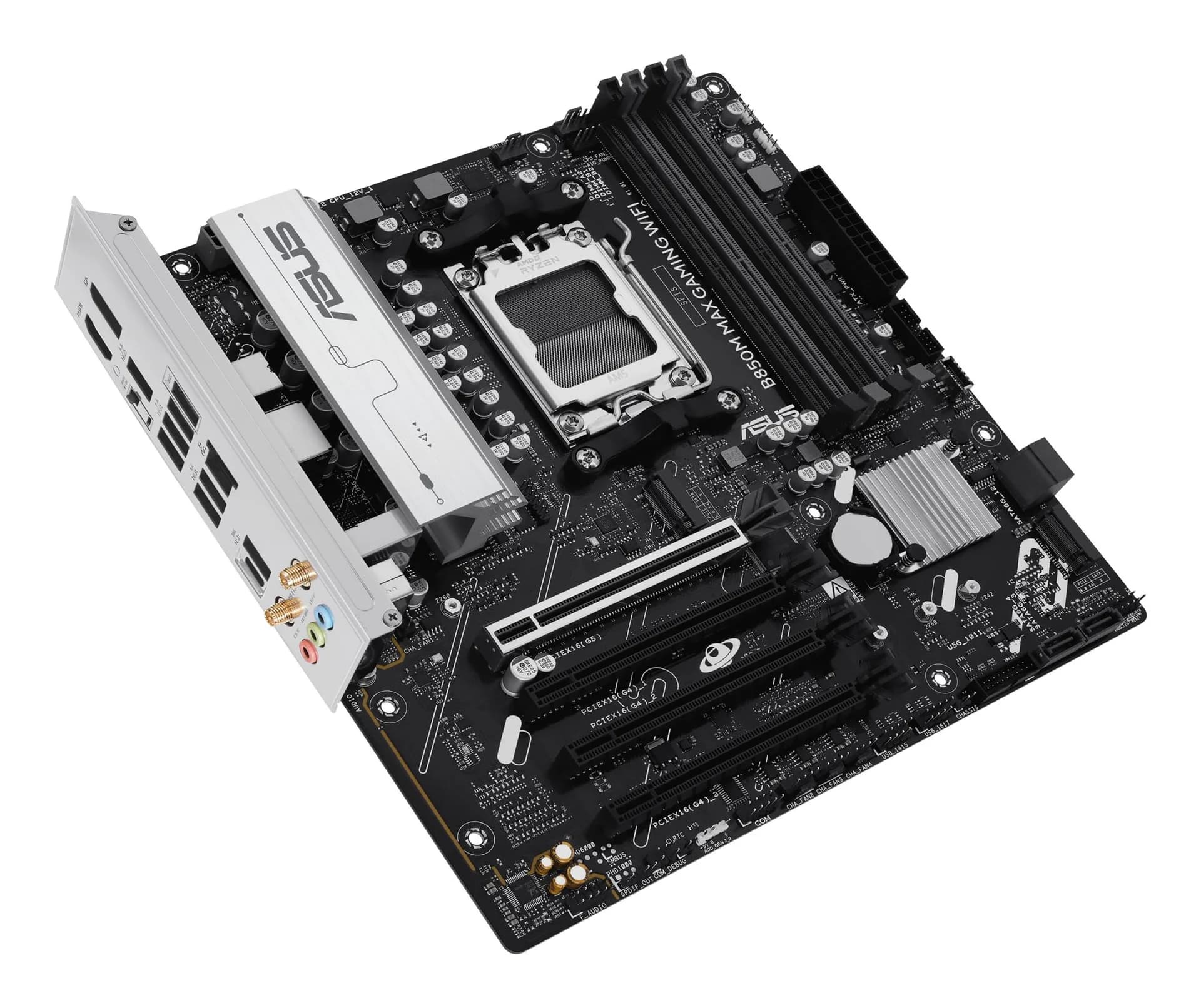 Mainboard|ASUS|AMD B850|SAM5|Micro-ATX|Memory DDR5|Memory slots 4|3xPCI-Express 4.0 16x|1xPCI-Express 5.0 16x|3xM.2|1xHDMI|1xDisplayPort|5xUSB 2.0|2xUSB 3.2|2xUSB-C|1xRJ45|3xAudio port|B850MMAXGAMINGWIFI - Image 5