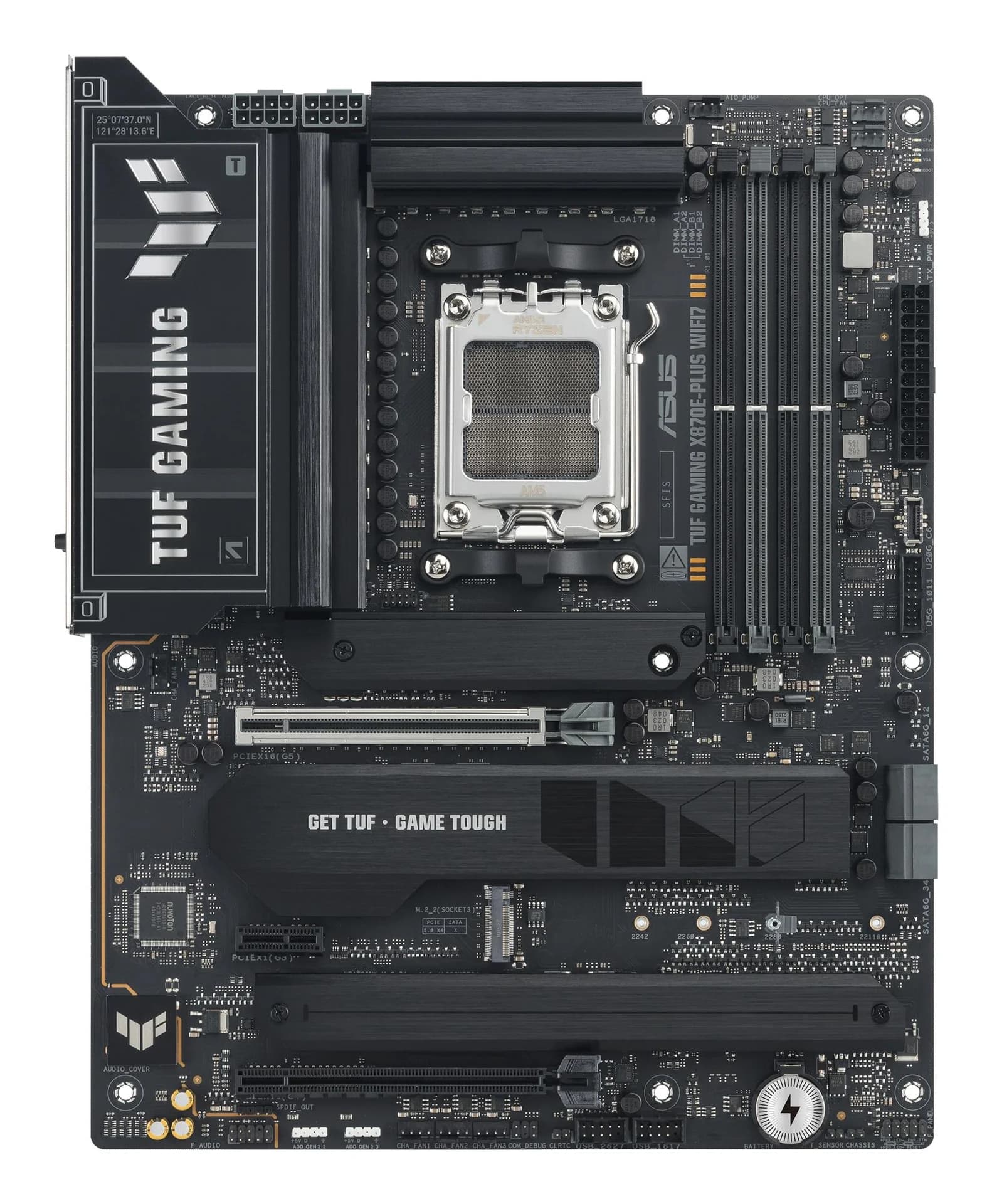 Mainboard|ASUS|AMD X870E|SAM5|ATX|Memory DDR5|Memory slots 4|1xPCI-Express 3.0 1x|1xPCI-Express 4.0 16x|1xPCI-Express 5.0 16x|4xM.2|1xHDMI|4xUSB 2.0|7xUSB 3.2|2xUSB-C|1xRJ45|3xAudio port|TUFGAMX870E-PLUSWIFI7 - Image 1