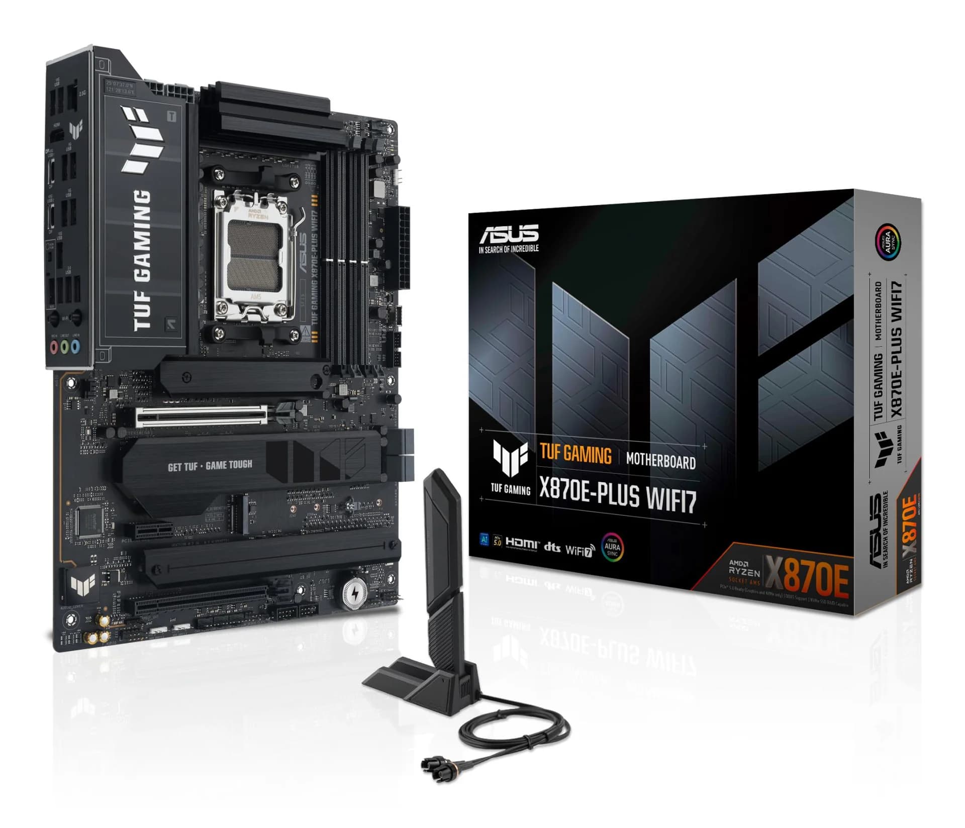 Mainboard|ASUS|AMD X870E|SAM5|ATX|Memory DDR5|Memory slots 4|1xPCI-Express 3.0 1x|1xPCI-Express 4.0 16x|1xPCI-Express 5.0 16x|4xM.2|1xHDMI|4xUSB 2.0|7xUSB 3.2|2xUSB-C|1xRJ45|3xAudio port|TUFGAMX870E-PLUSWIFI7 - Image 2