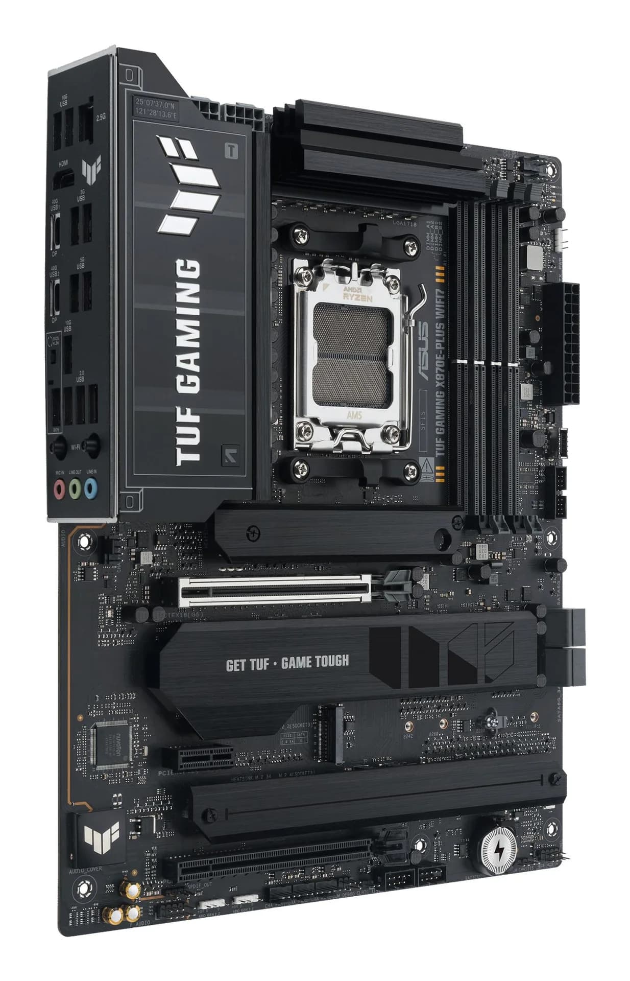 Mainboard|ASUS|AMD X870E|SAM5|ATX|Memory DDR5|Memory slots 4|1xPCI-Express 3.0 1x|1xPCI-Express 4.0 16x|1xPCI-Express 5.0 16x|4xM.2|1xHDMI|4xUSB 2.0|7xUSB 3.2|2xUSB-C|1xRJ45|3xAudio port|TUFGAMX870E-PLUSWIFI7 - Image 3