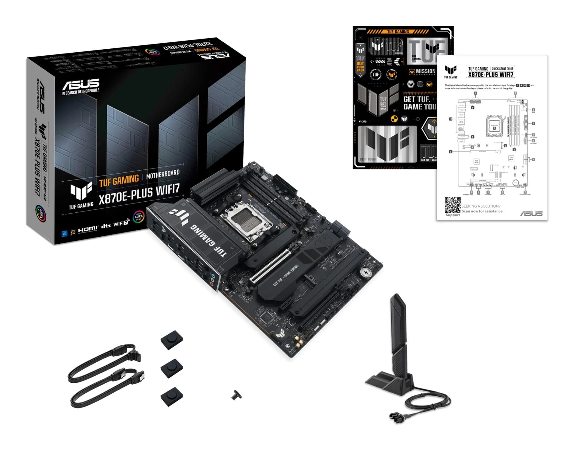 Mainboard|ASUS|AMD X870E|SAM5|ATX|Memory DDR5|Memory slots 4|1xPCI-Express 3.0 1x|1xPCI-Express 4.0 16x|1xPCI-Express 5.0 16x|4xM.2|1xHDMI|4xUSB 2.0|7xUSB 3.2|2xUSB-C|1xRJ45|3xAudio port|TUFGAMX870E-PLUSWIFI7 - Image 4
