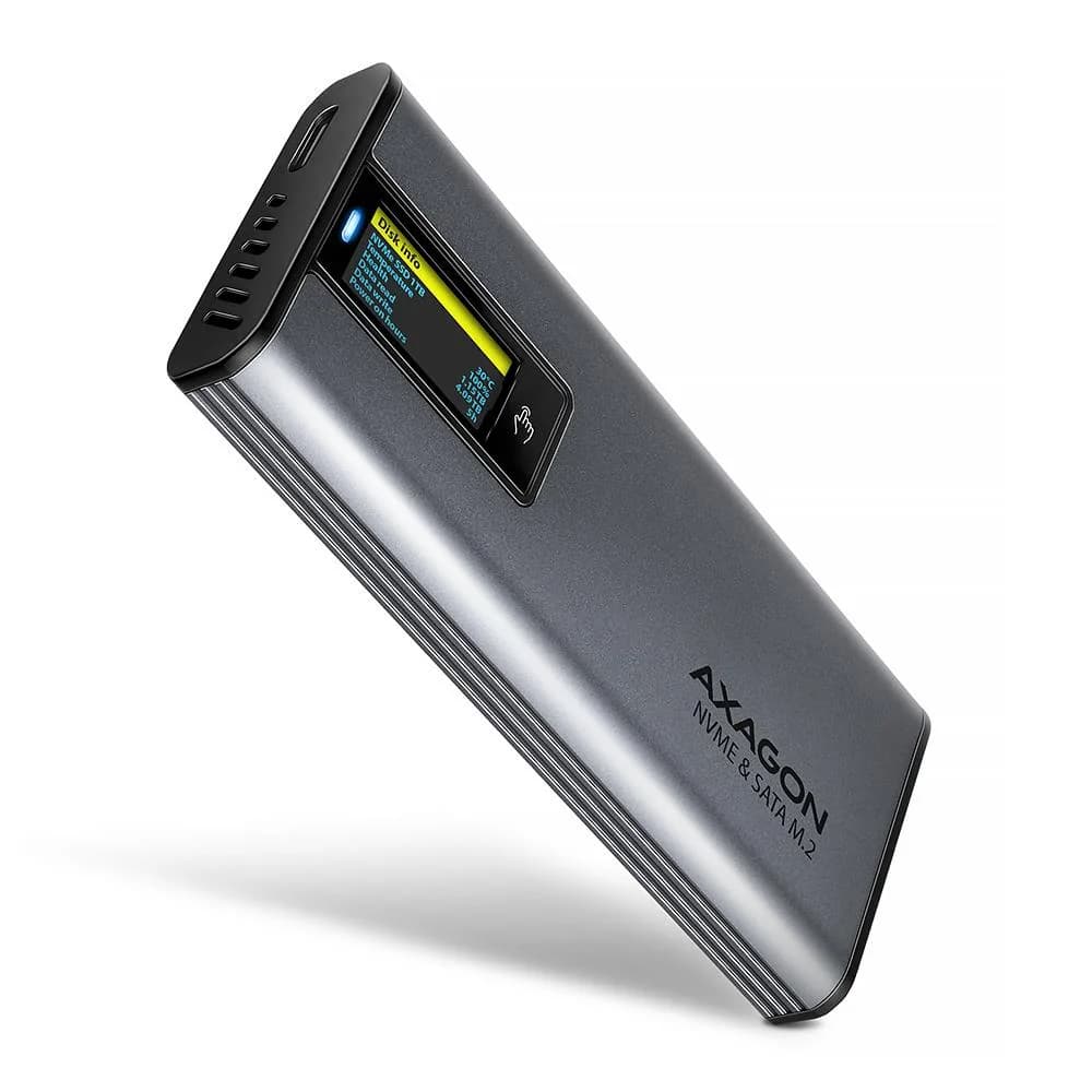 SSD ACC ENCLOSURE M.2 NVME/SATA USB3.2 EEM2-SD2 AXAGON - Image 1