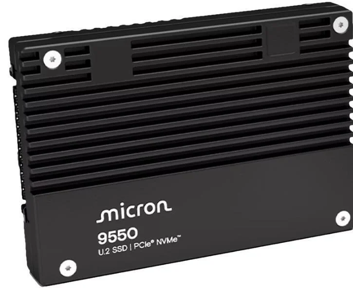 SSD|MICRON|SSD series 9550 MAX|12.8TB|NVMe|NAND flash technology 3D TLC|Write speed 10000 MBytes/sec|Read speed 14000 MBytes/sec|Form Factor U.2|TBW 70080 TB|MTFDLAL12T8THB-1BK1DABYYR - Image 1