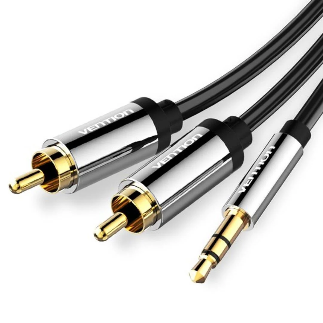 CABLE AUDIO 3.5MM TO 2XRCA/2M BCFBH VENTION - Image 1