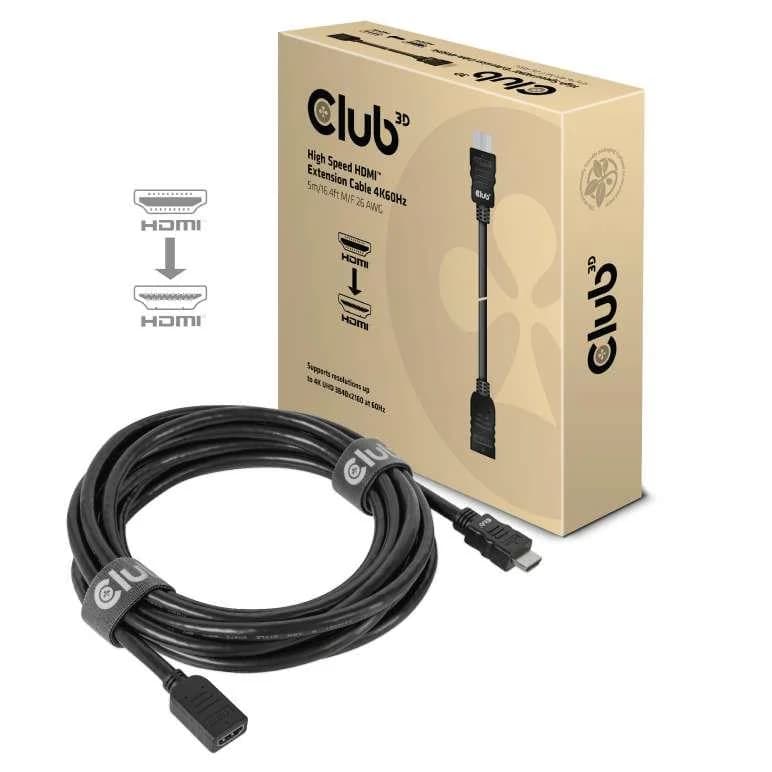 CABLE HDMI TO HDMI 5M/M/F CAC-1325 CLUB3D - Image 1