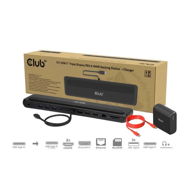 NB ACC DOCKING STATION 12IN1/USB-C 100W CSV-2541 CLUB3D - Image 1
