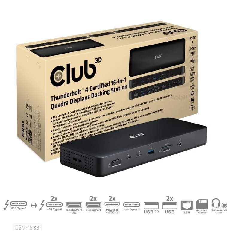NB ACC DOCKING STATION 16IN1/THUNDERBOLT CSV-1583 CLUB3D - Image 1