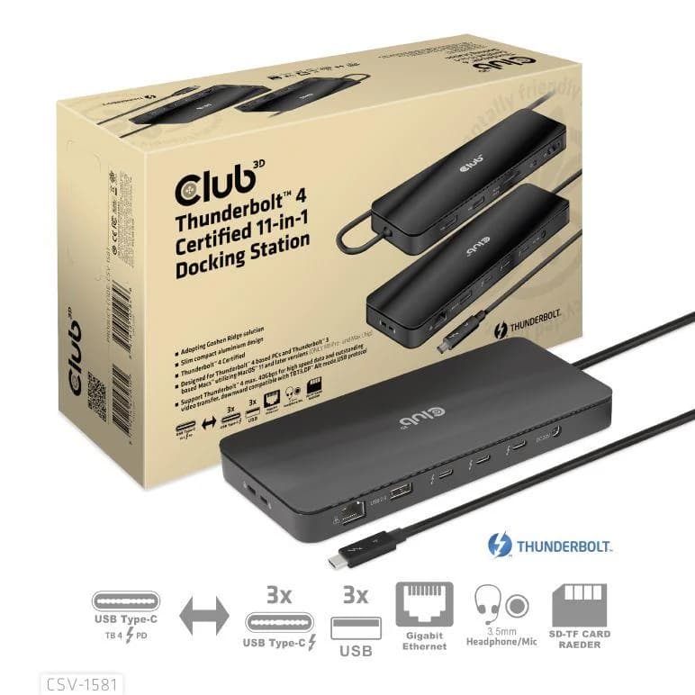 NB ACC DOCKING STATION 11IN1/THUNDERBOLT CSV-1581 CLUB3D - Image 1
