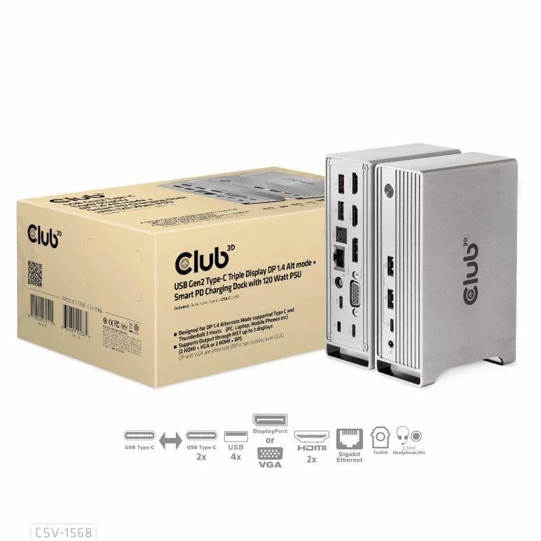 NB ACC DOCKING STATION/USB-C 120W CSV-1568 CLUB3D - Image 1