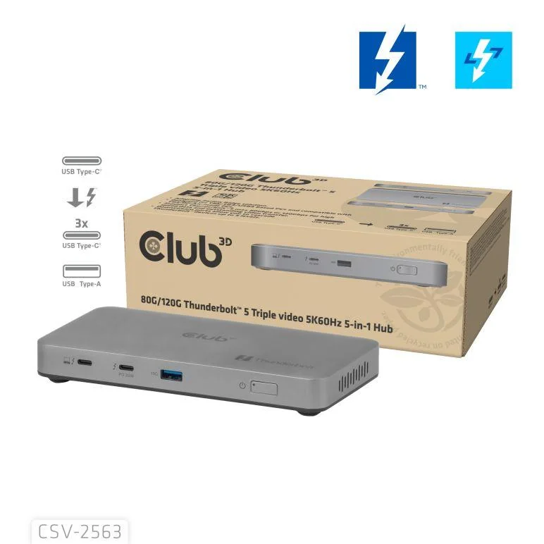 I/O HUB THUNDERBOLT 5IN1/180W CSV-2563 CLUB3D - Image 2