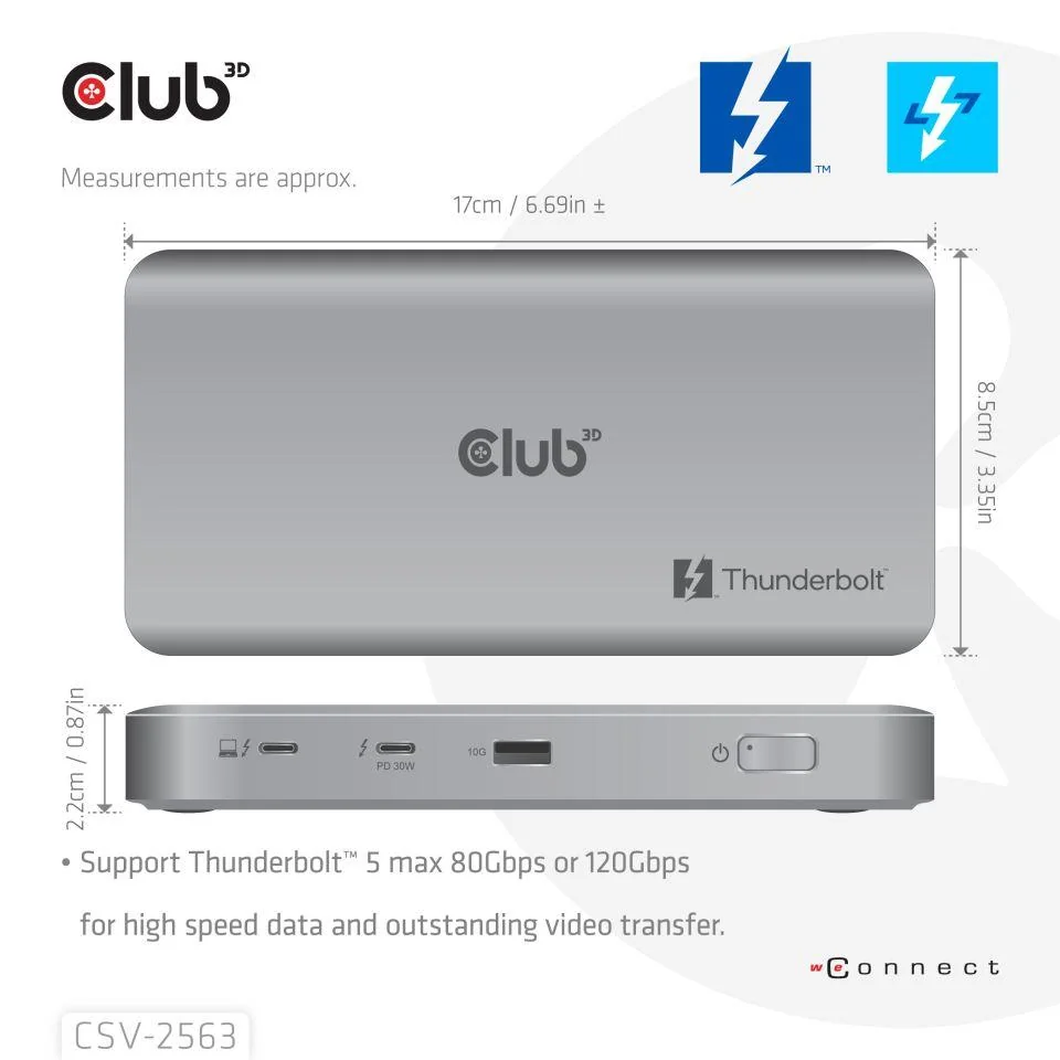 I/O HUB THUNDERBOLT 5IN1/180W CSV-2563 CLUB3D - Image 3