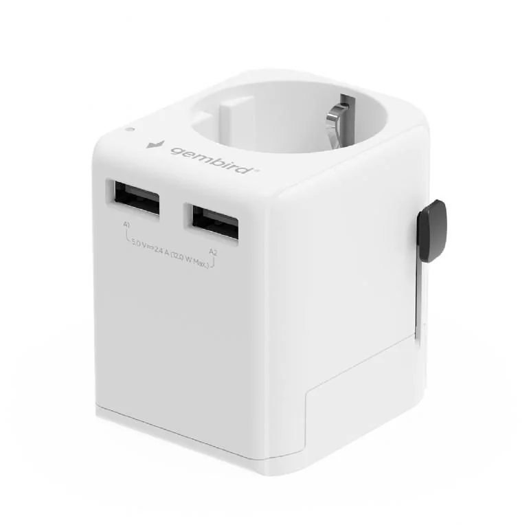 POWER ADAPTER EU TO UNIV. 12W/WHT TPA-EU2A12-01-W GEMBIRD - Image 1