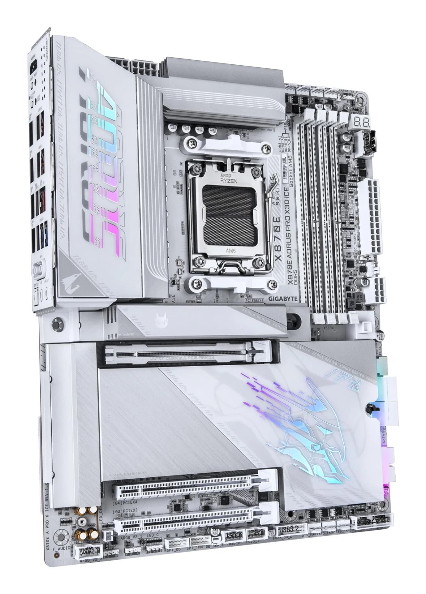 Mainboard GIGABYTE AMD X870E Socket AM5 ATX RAM DDR5-SDRAM 4xSlots Wi-Fi Yes Bluetooth Yes 4xNumber of M.2 (M) slots X870E A PRO X ICE X870EAPROXICE - Image 3